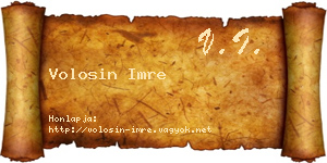Volosin Imre névjegykártya